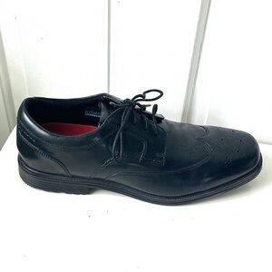 Men's Rockport Wingtip Oxford Black Leather Dress Shoes